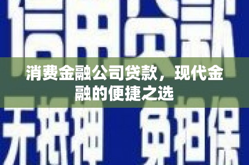 新界消费金融公司贷款，现代金融的便捷之选