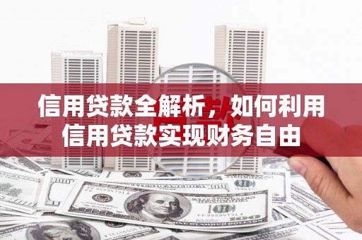 新界信用贷款全解析，如何利用信用贷款实现财务自由